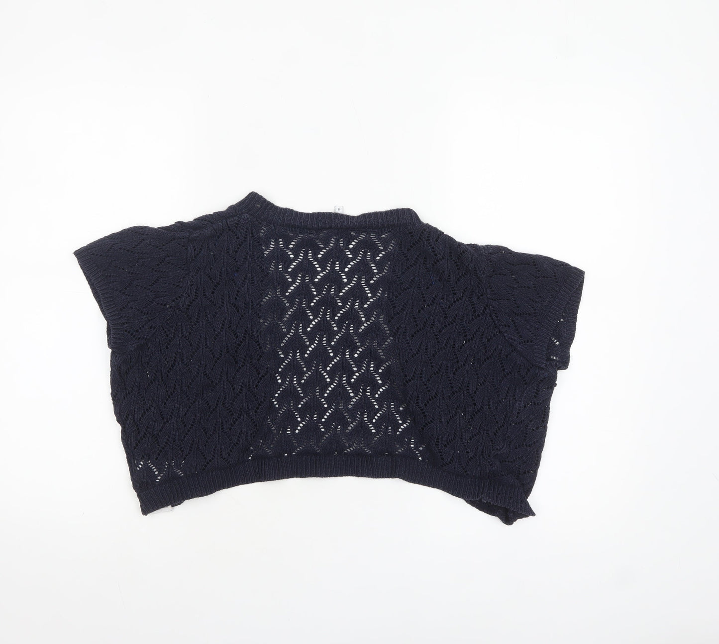 New Look Women's Navy Blue Open-Knit Shrug Size 14