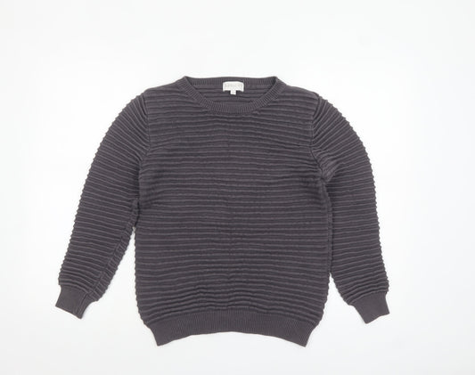 Apricot Women's Grey Cotton Crew Neck Jumper Size 12