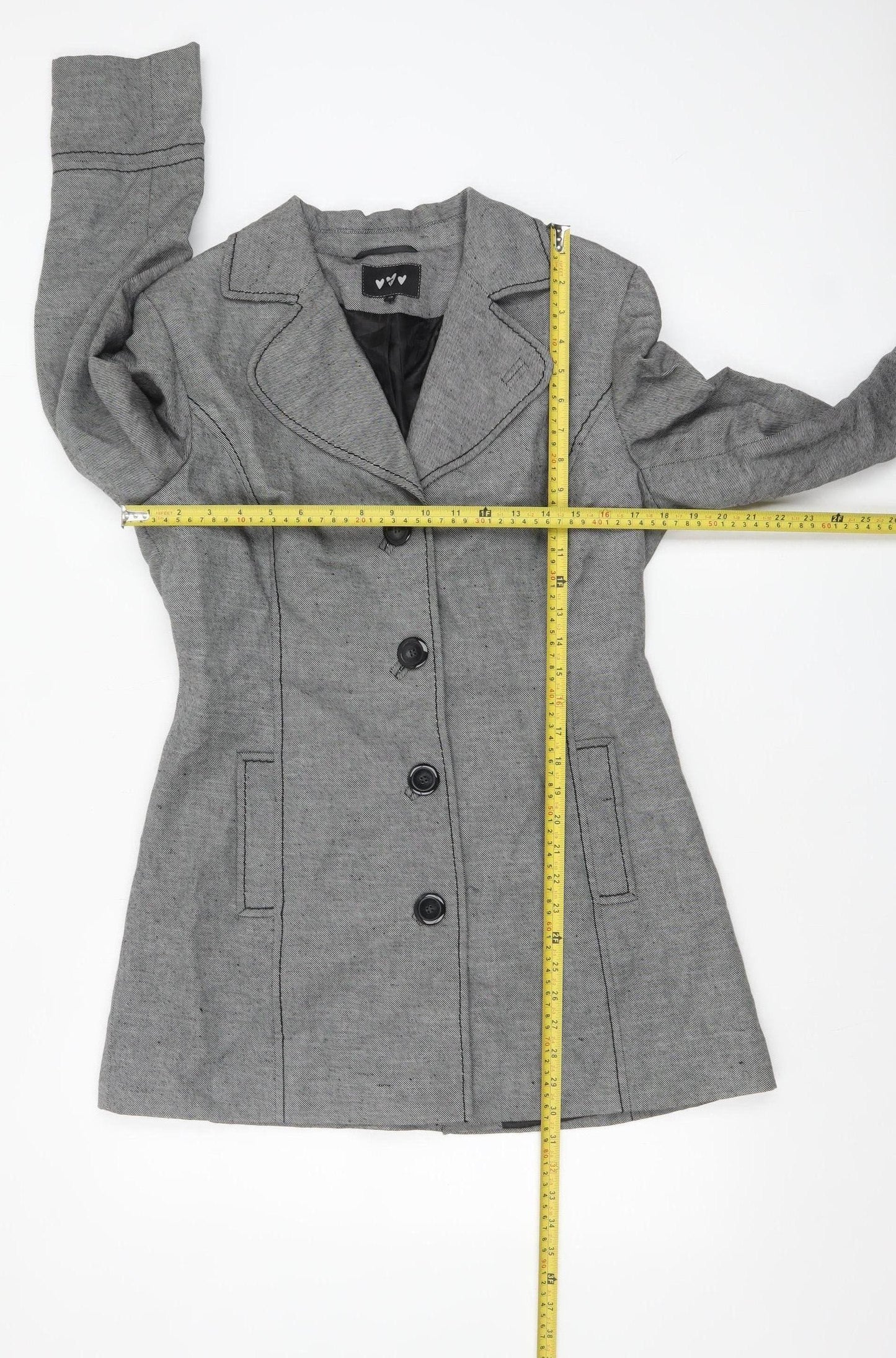 Marks and Spencer Womens Grey Linen Blend Mid-Length Coat Size 12