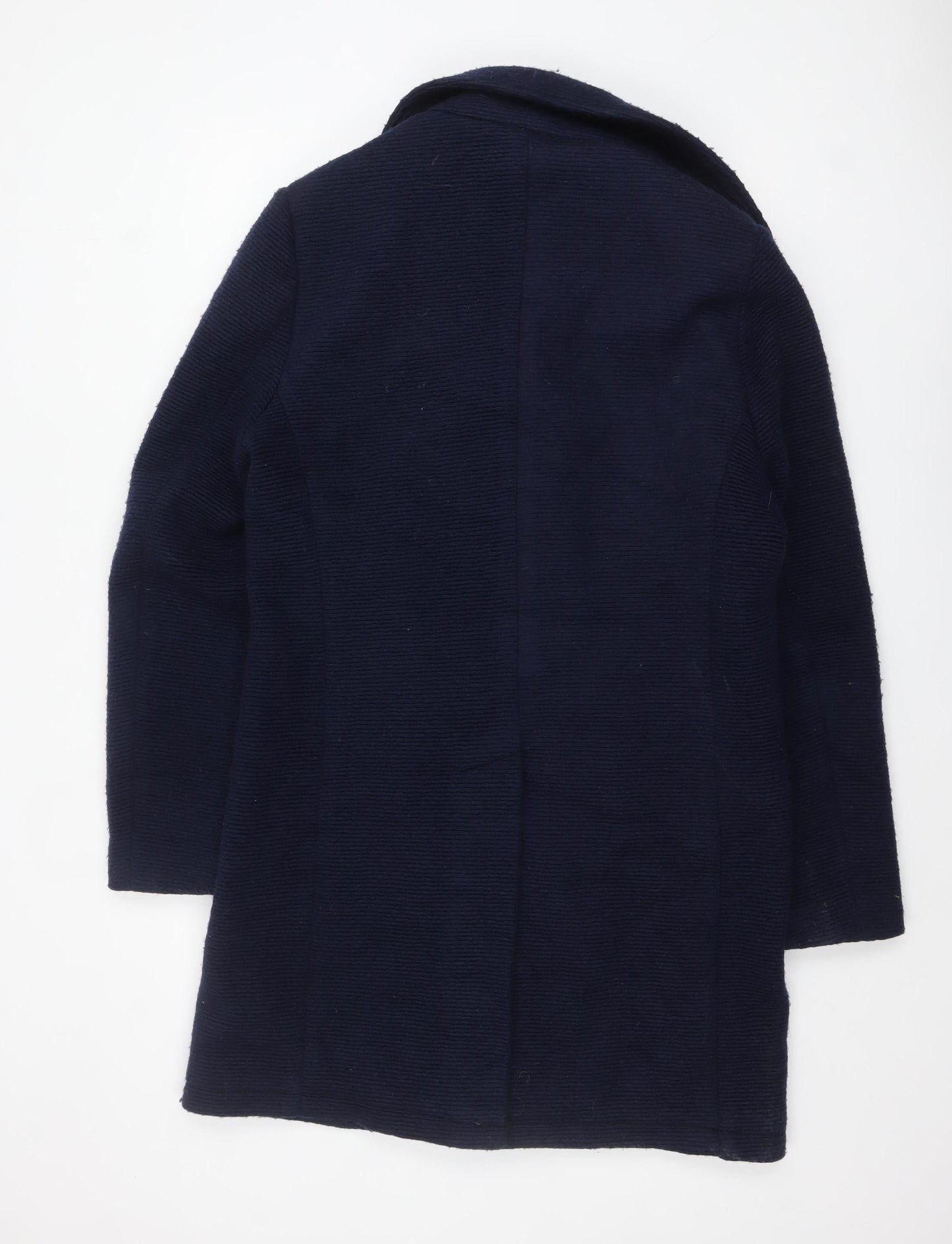 Feraud Women’s Blue Wool Pea Coat Liberty Lined Size L Classic