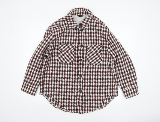 New Look Women’s Multicoloured Check Shacket Jacket Size 14