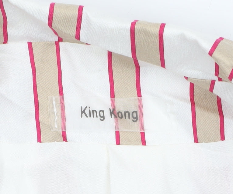 King Kong Women Ivory Pink Striped Single-Breasted Blazer Size 16