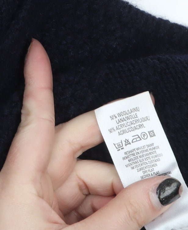 Marks and Spencer Women’s Black Wool Blend Collared Cardigan UK 16