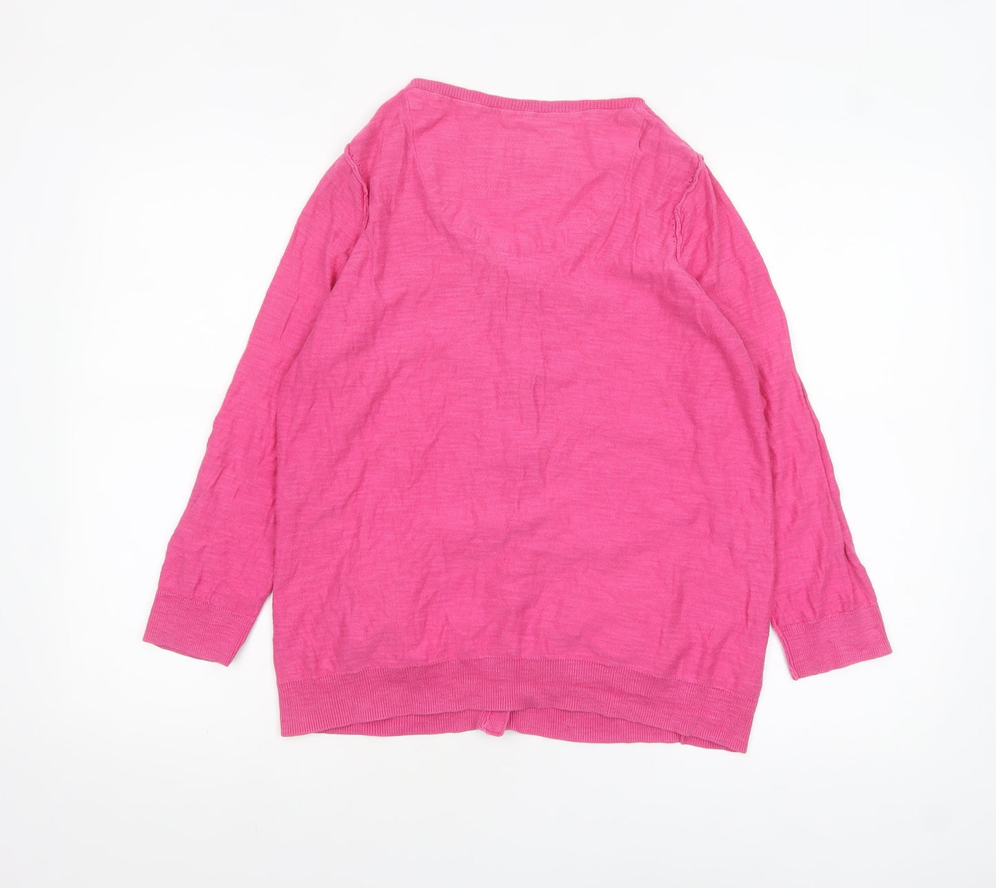 Marks and Spencer Per Una Women's Pink Cardigan Size 12 V-Neck Lightweight Knit