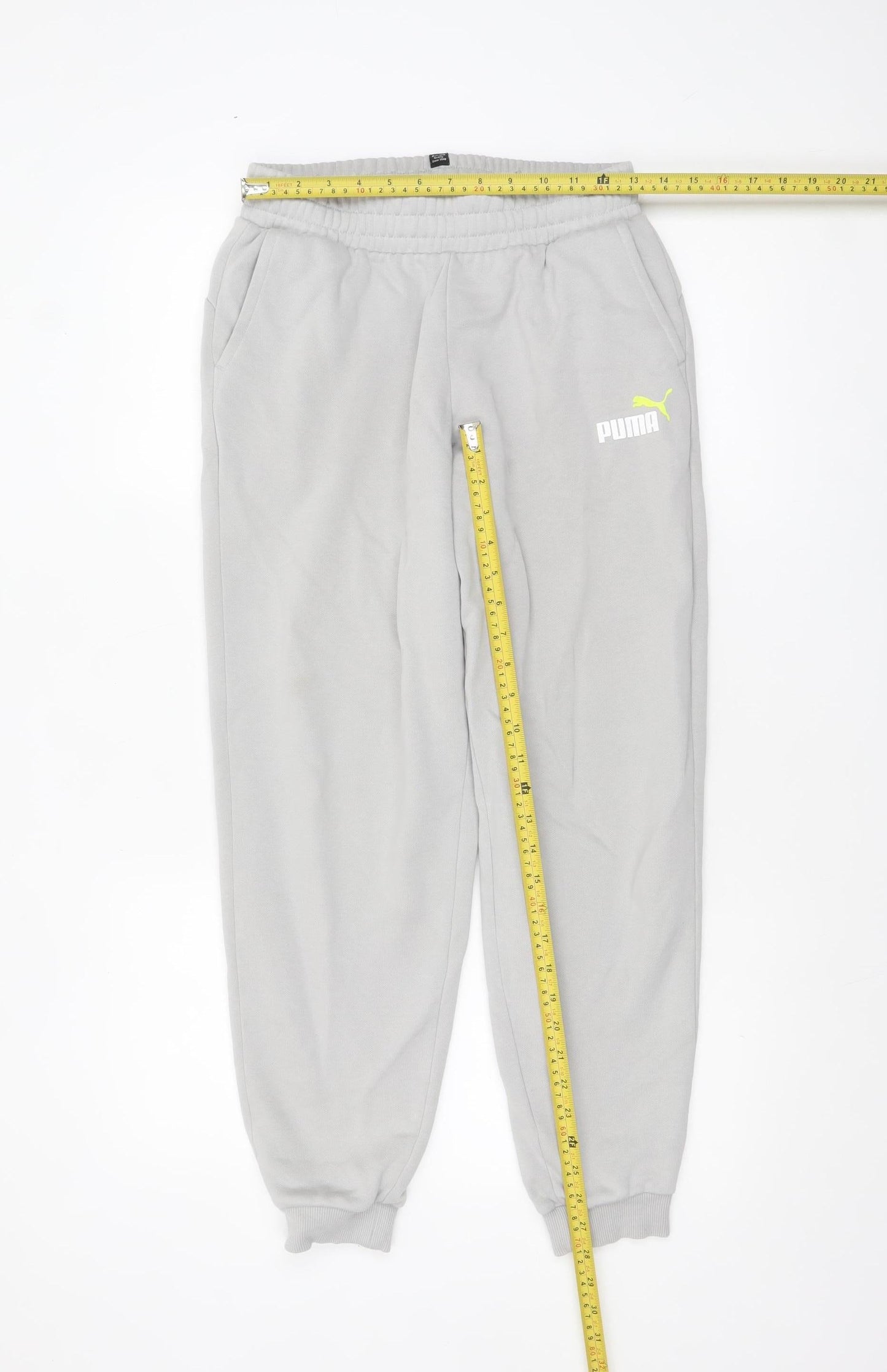 Puma Teens Grey XL Jogger Sweatpants Fleece Elastic Waist