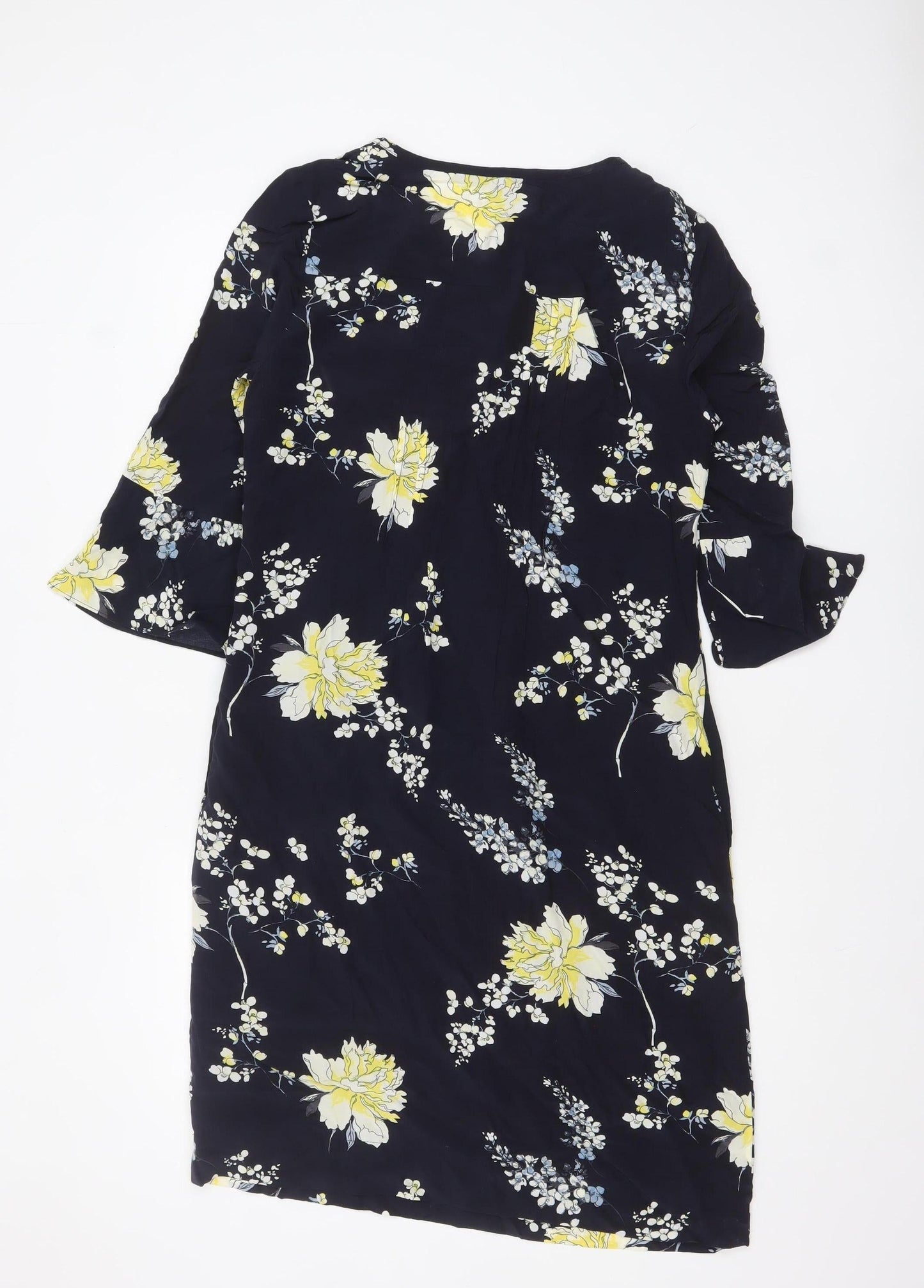 Laura Ashley Women’s Blue Floral Shift Dress Size 10 Viscose