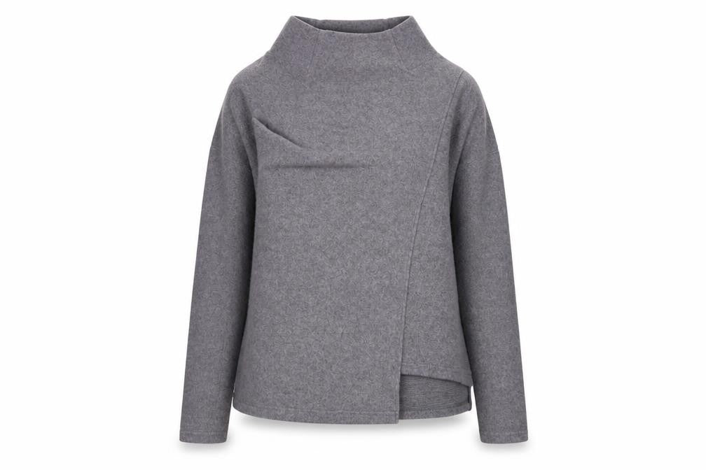 United Colors of Benetton Women's Grey XS Mock Neck Pullover Jumper