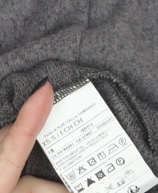 United Colors of Benetton Women's Grey XS Mock Neck Pullover Jumper