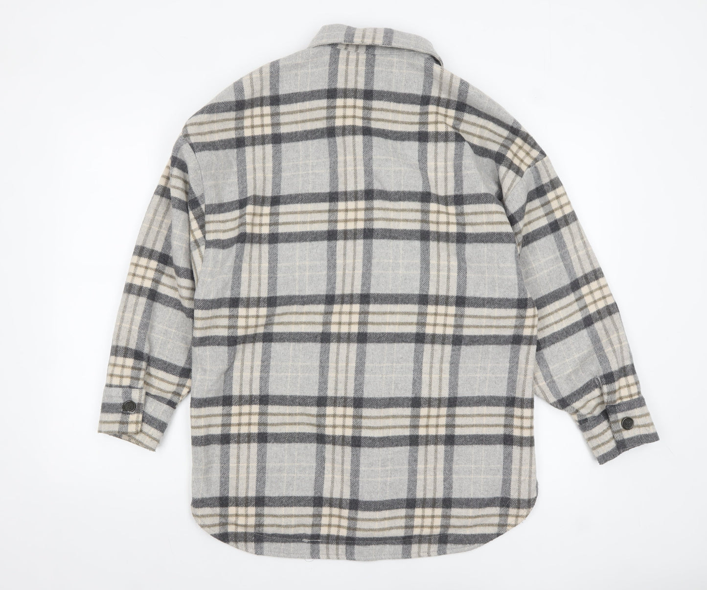 ZARA Women’s Grey Checked Flannel Shacket Jacket XS