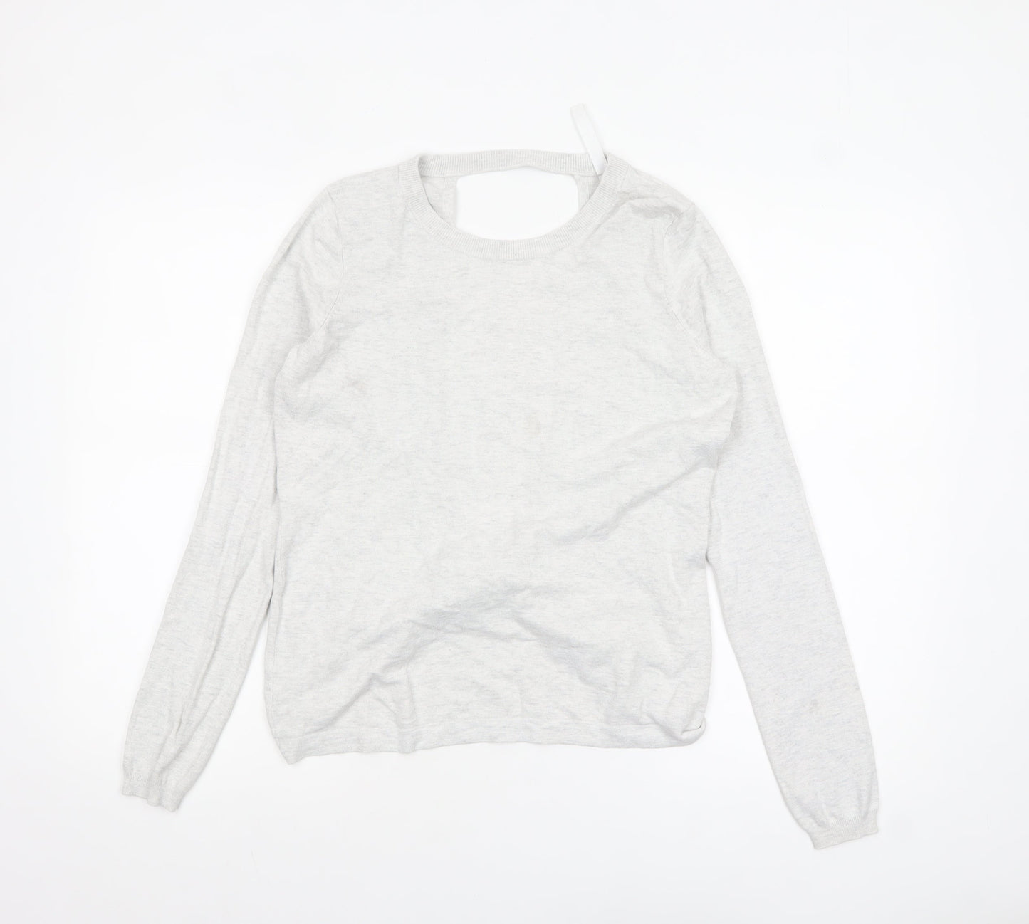 Fabletics Women Grey Knit Twist Back Cardigan Jumper M