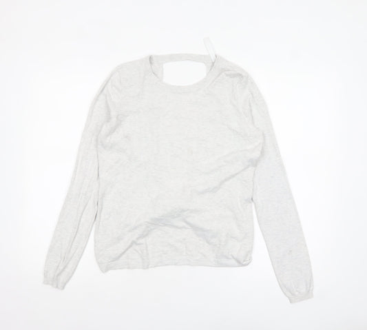 Fabletics Women Grey Knit Twist Back Cardigan Jumper M