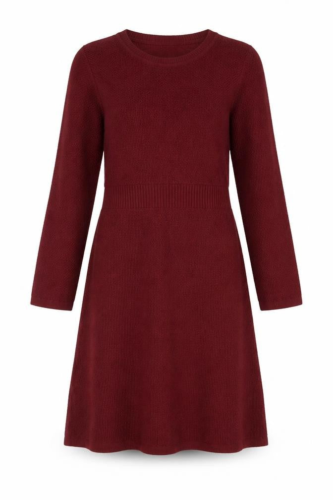 FatFace Women Red Knit Jumper Dress Size 12 3/4 Sleeve
