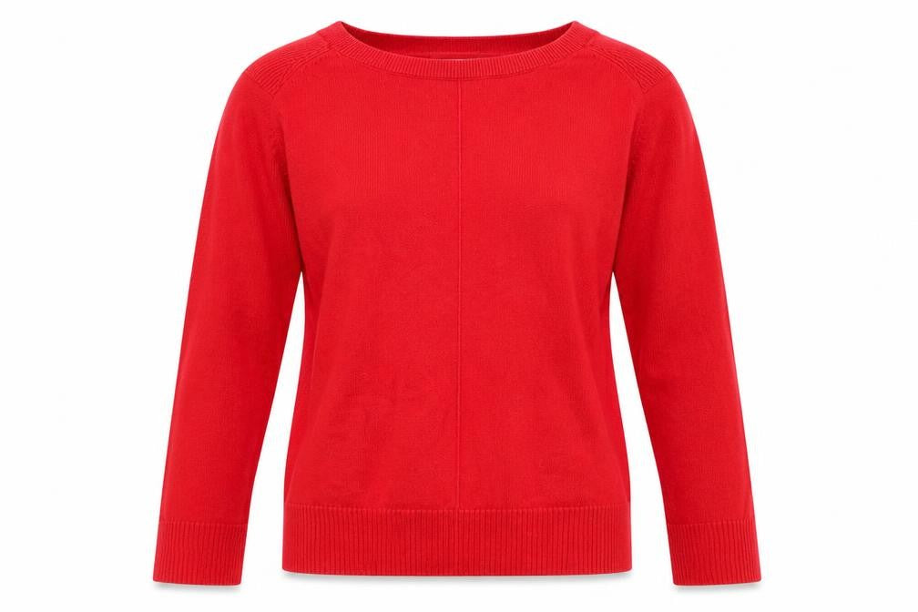 White Stuff Women Red UK 10 Crew Neck Long Sleeve Cotton Wool Jumper