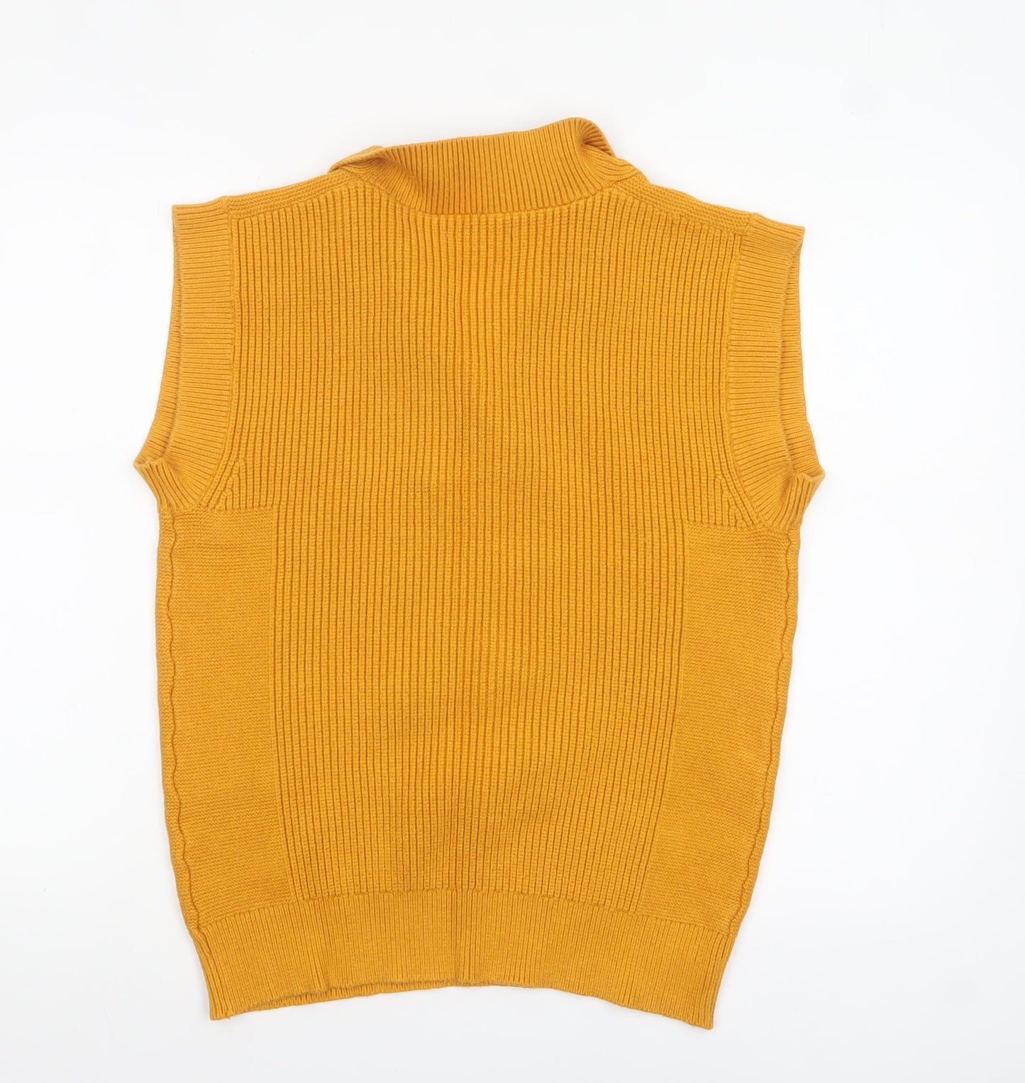 Next Womens Yellow Collared Sleeveless Henley Knit Jumper Size S