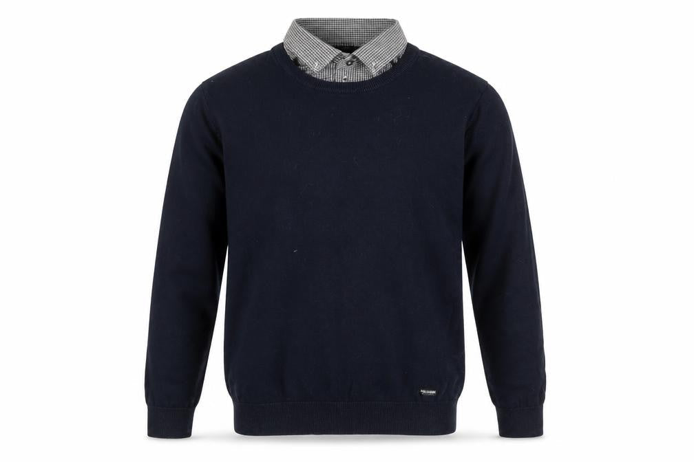Threadbare Men’s Blue Crew Neck Cotton Pullover Jumper Size L