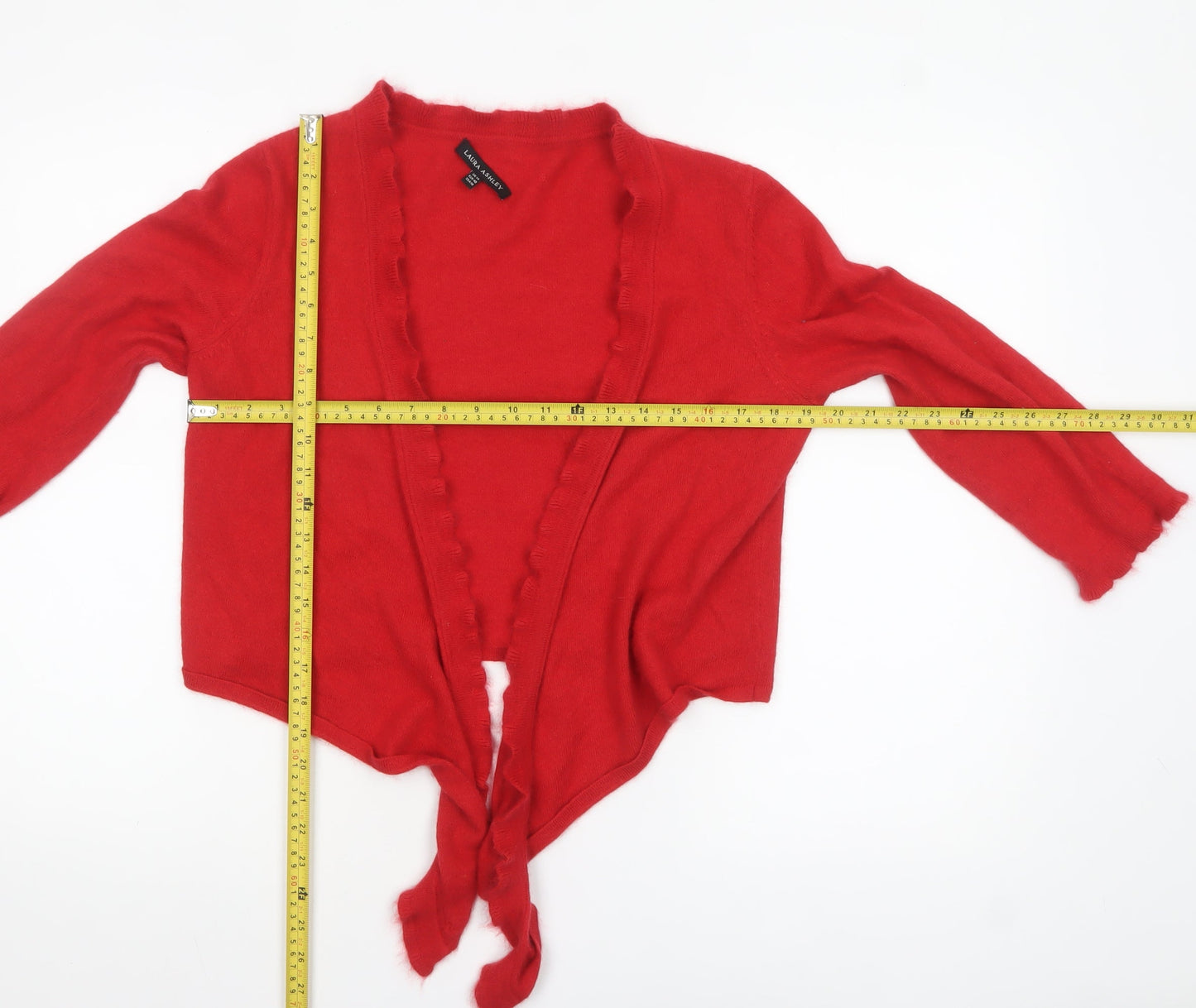 Laura Ashley Women's Red Angora Blend Cardigan UK 14