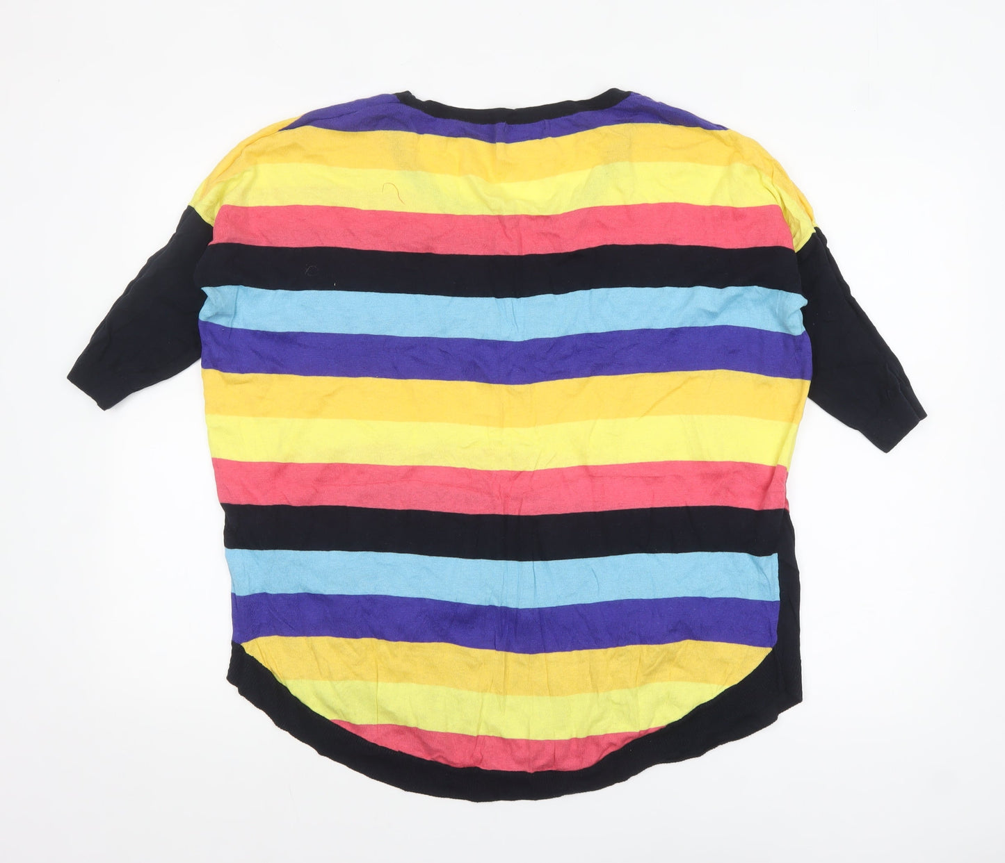 QED London Womens Multicoloured Striped Cotton Pullover Jumper M/L