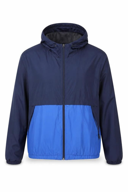 Topman Men's Blue Hooded Windbreaker Jacket Size L Regular Fit