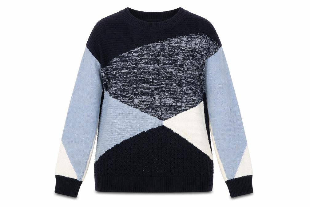 Marks & Spencer Women’s Multicoloured Cotton Geometric Pullover Jumper S