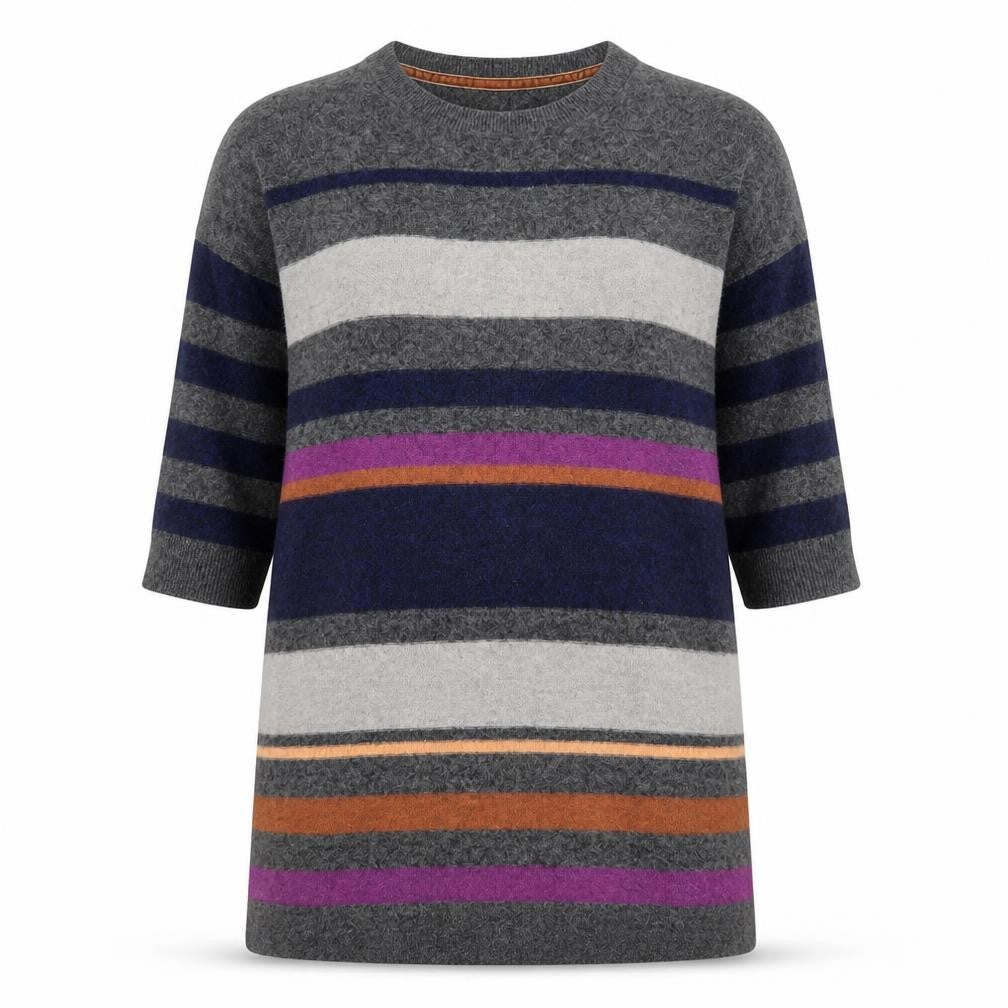 White Stuff Women's Multicoloured Stripe Tunic Jumper UK 12