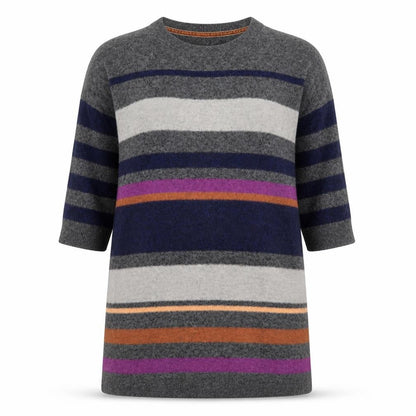 White Stuff Women's Multicoloured Stripe Tunic Jumper UK 12