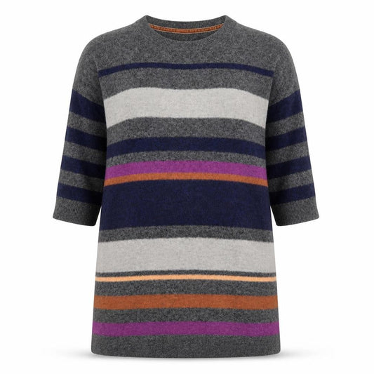 White Stuff Women's Multicoloured Stripe Tunic Jumper UK 12