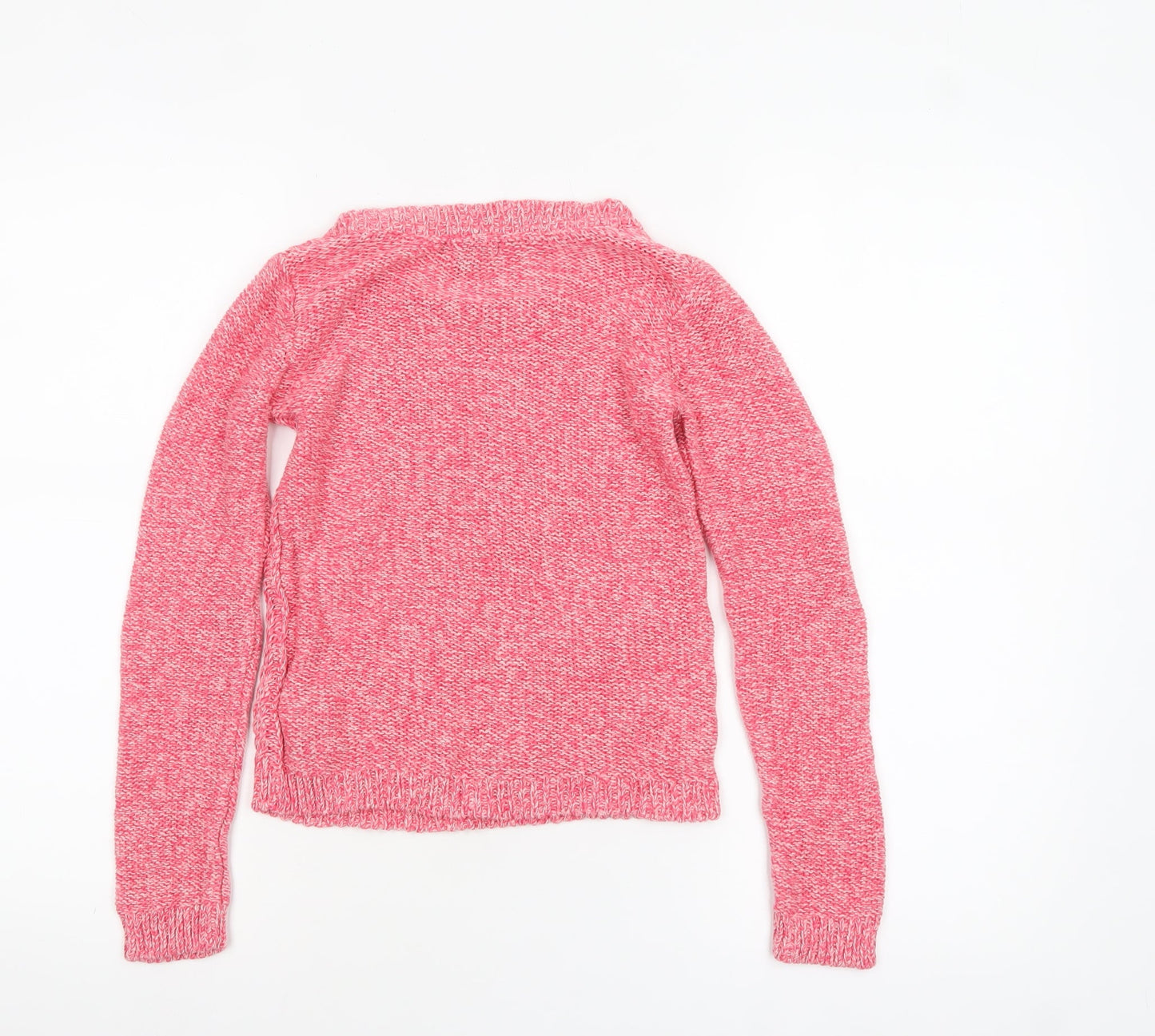 Gap Kids Girls Pink Cotton Knit Jumper 10-11 Years Crew Neck Pullover