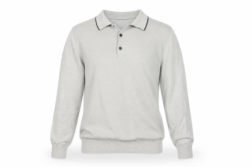 Very Man Grey Cotton Blend Long Sleeve Henley Jumper Size L
