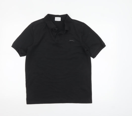 Slazenger Men's Black Short Sleeve Polo Shirt Size S Regular Fit