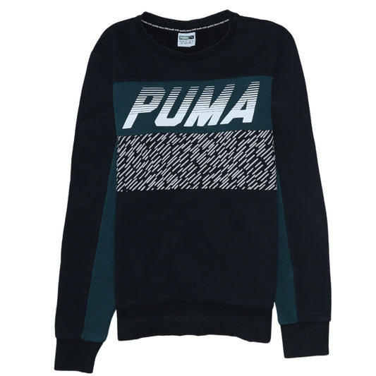 Puma Men's Black S Pullover Logo Sweatshirt Long Sleeve