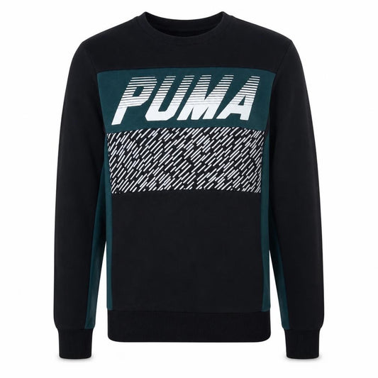 Puma Men's Black S Pullover Logo Sweatshirt Long Sleeve