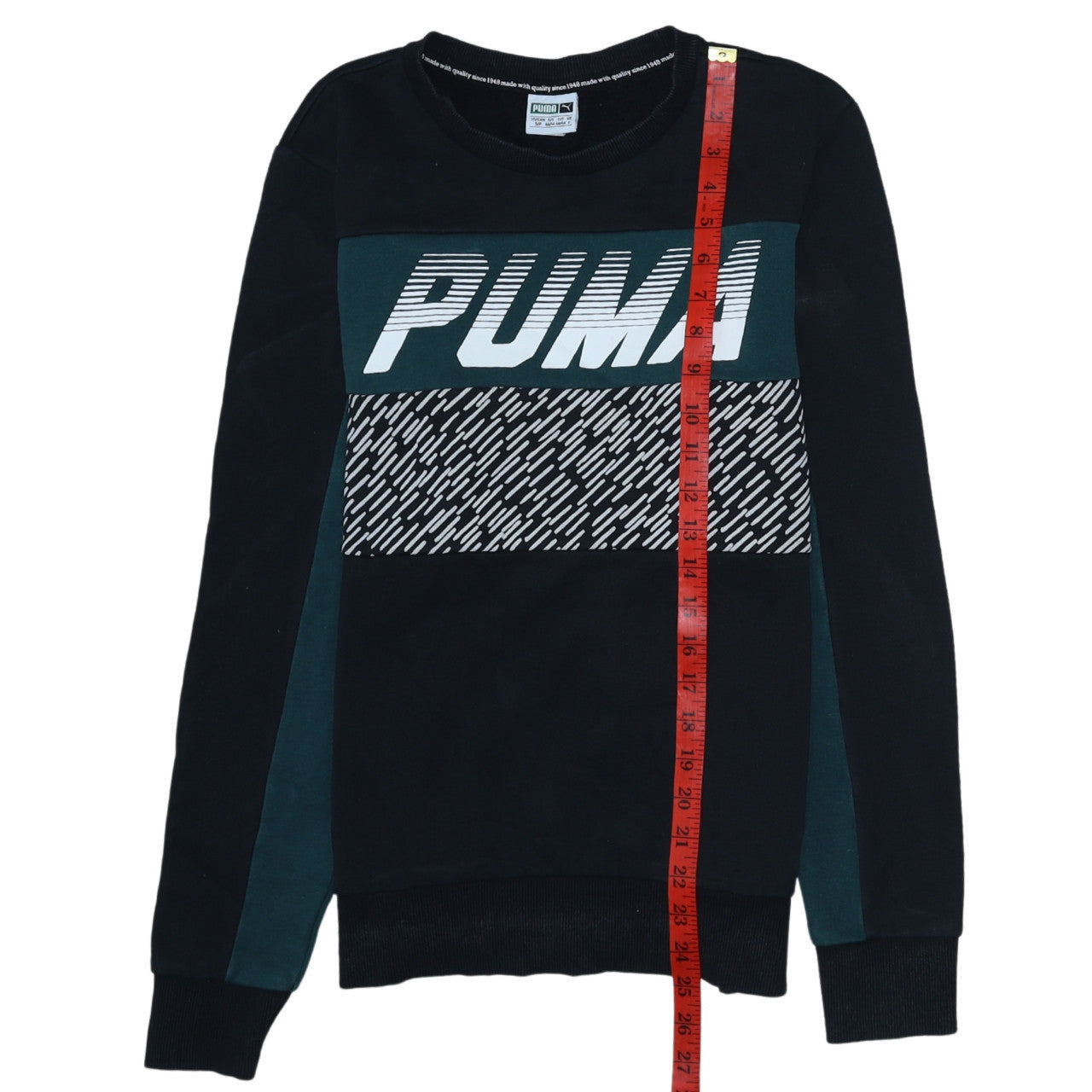 Puma Men's Black S Pullover Logo Sweatshirt Long Sleeve