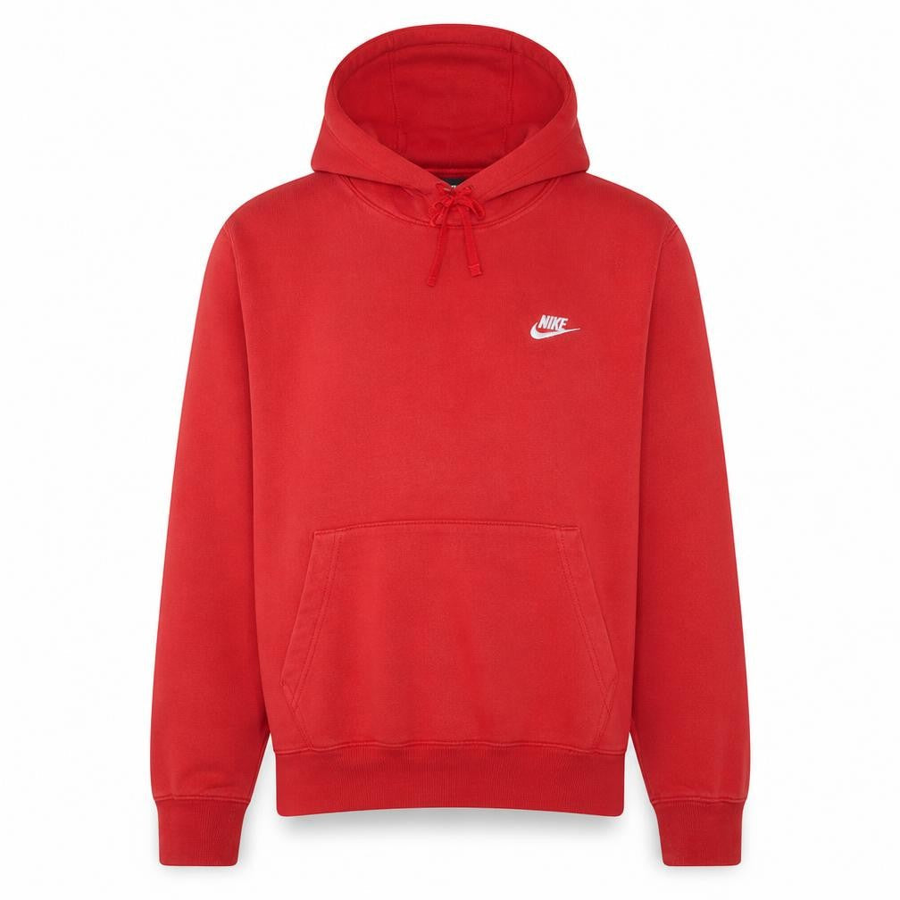 Nike Men's Red Small Pullover Hoodie - Classic Fleece Sweatshirt