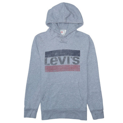 Levi's Mens Grey Pullover Hoodie Size S Logo Graphic Fleece