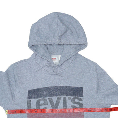 Levi's Mens Grey Pullover Hoodie Size S Logo Graphic Fleece
