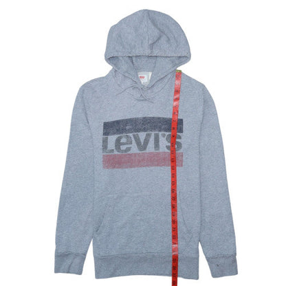 Levi's Mens Grey Pullover Hoodie Size S Logo Graphic Fleece