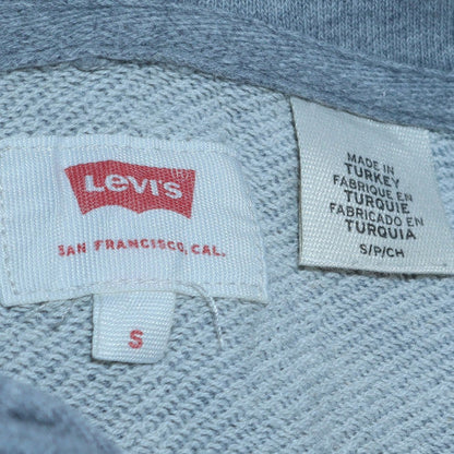 Levi's Mens Grey Pullover Hoodie Size S Logo Graphic Fleece