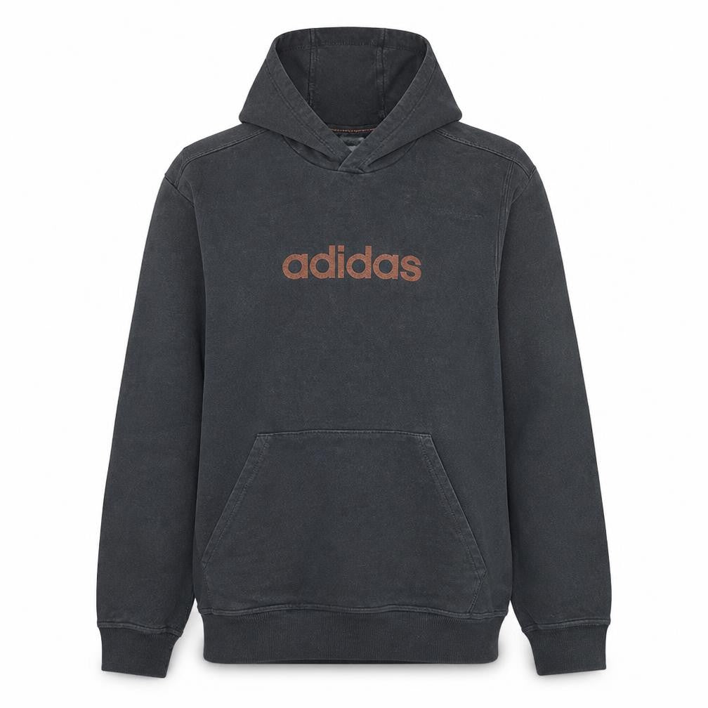 Adidas Men's Black XL Pullover Hoodie with Logo and Kangaroo Pocket