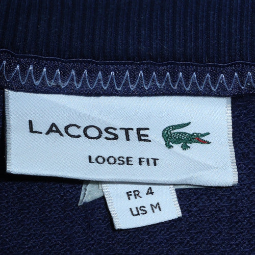 Lacoste Mens Blue Loose Fit Crew Neck Cotton Sweatshirt M