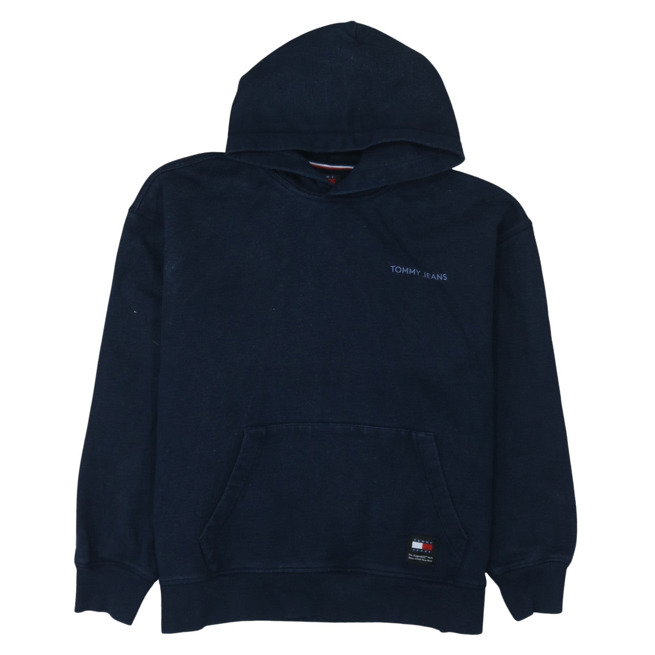 Tommy Jeans Men's Blue Pullover Hoodie Size M Logo Cotton Sweatshirt
