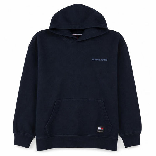 Tommy Jeans Men's Blue Pullover Hoodie Size M Logo Cotton Sweatshirt
