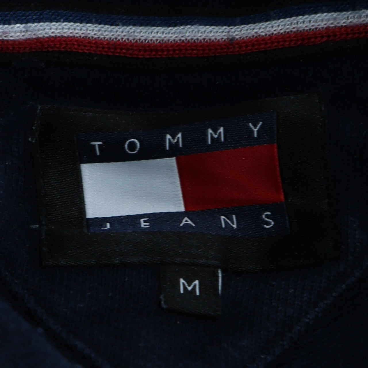Tommy Jeans Men's Blue Pullover Hoodie Size M Logo Cotton Sweatshirt