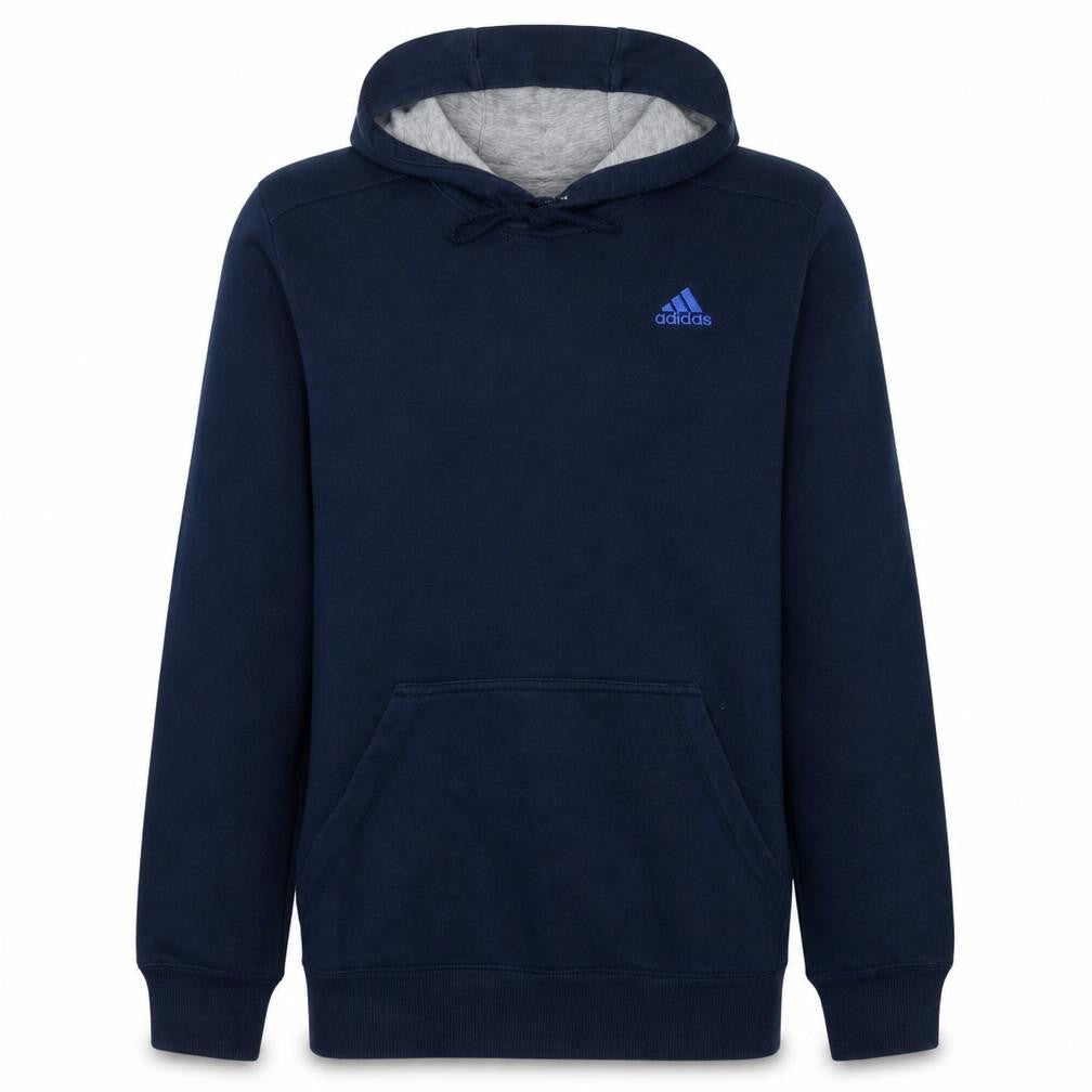Adidas Men Blue Pullover Hoodie M Sports Fleece Sweatshirt