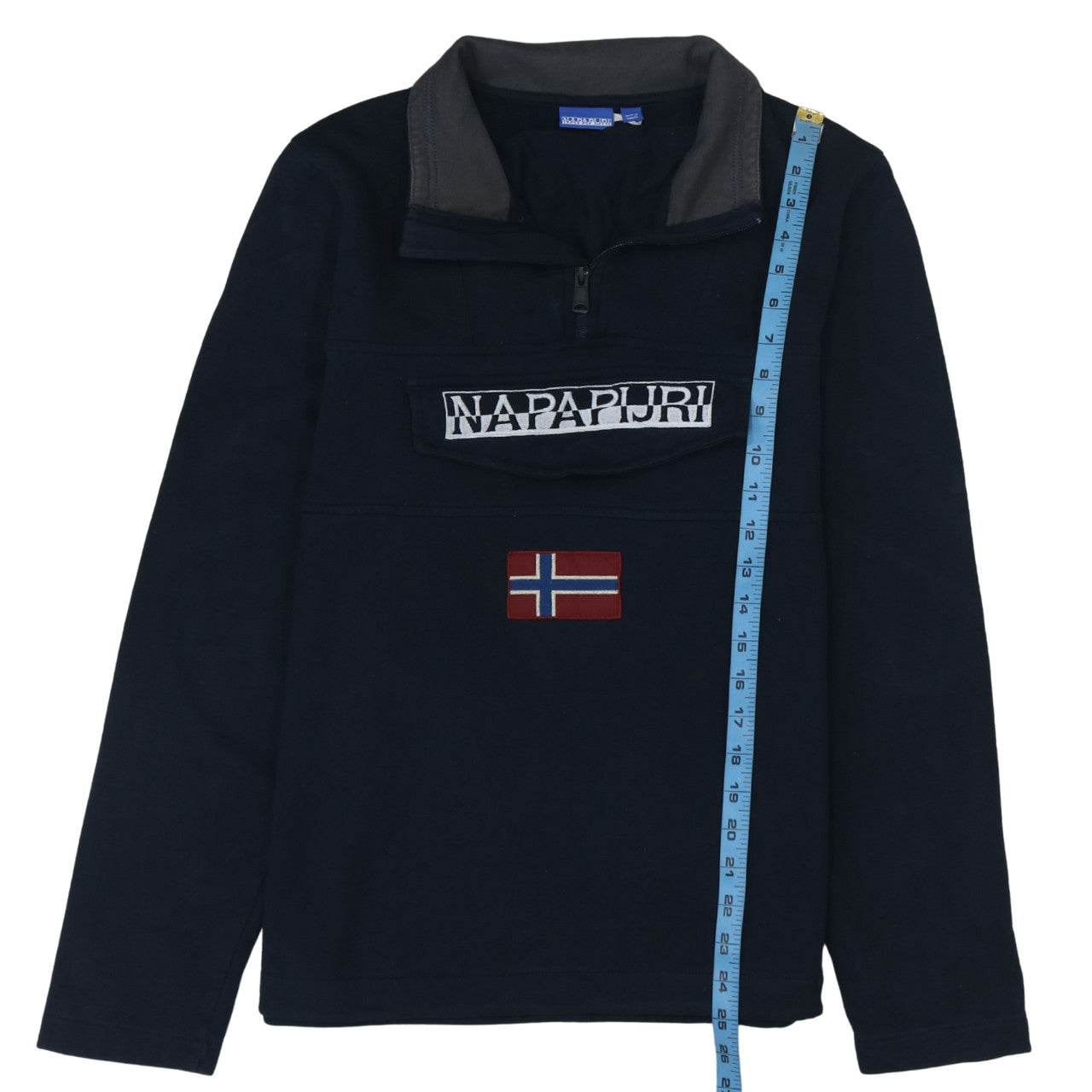 Napapijri Men's Blue 1/4 Zip Pullover Sweatshirt S