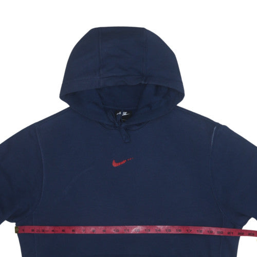 Nike Men's Blue Pullover Hoodie Small Logo Fleece Sweatshirt