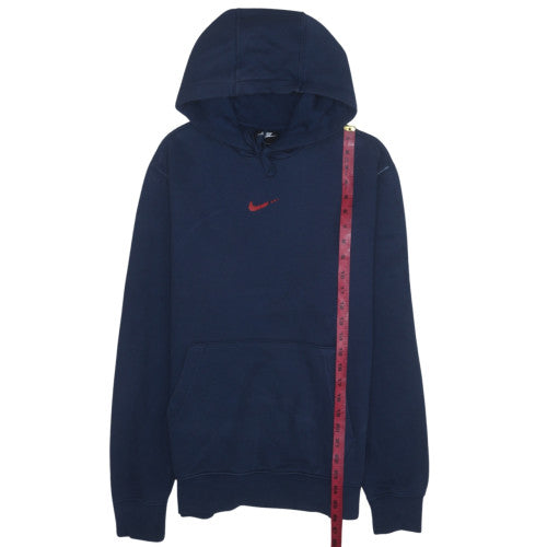Nike Men's Blue Pullover Hoodie Small Logo Fleece Sweatshirt