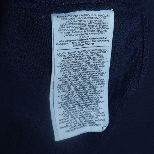 Nike Men's Blue Pullover Hoodie Small Logo Fleece Sweatshirt