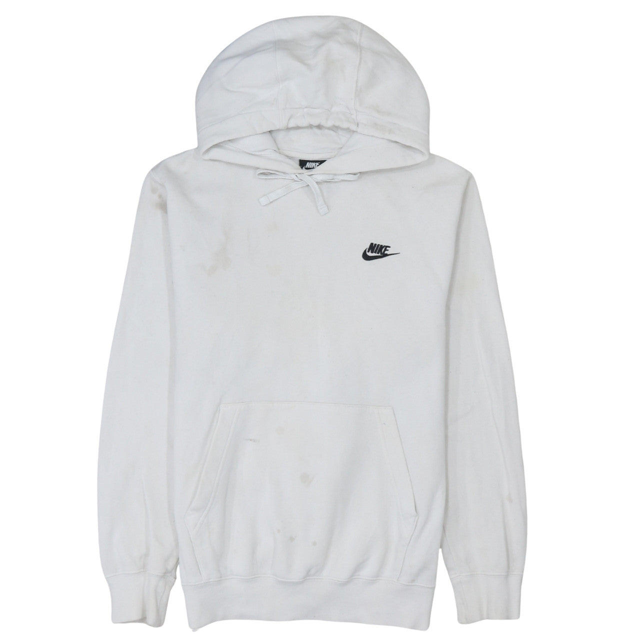 Nike Mens White Pullover Hoodie XS Fleece Sports Logo Hooded