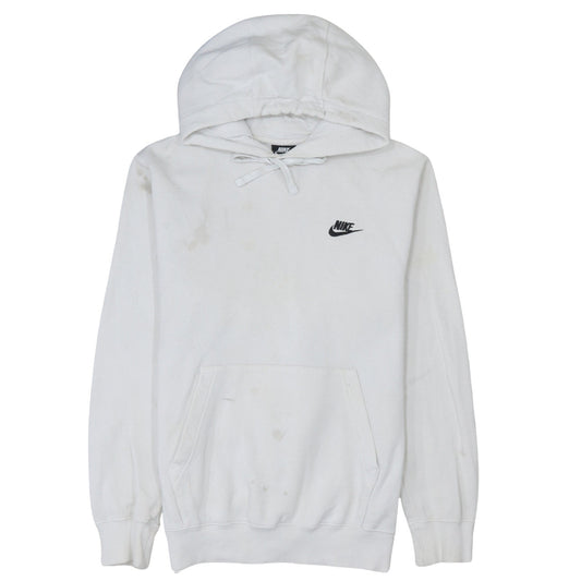 Nike Mens White Pullover Hoodie XS Fleece Sports Logo Hooded