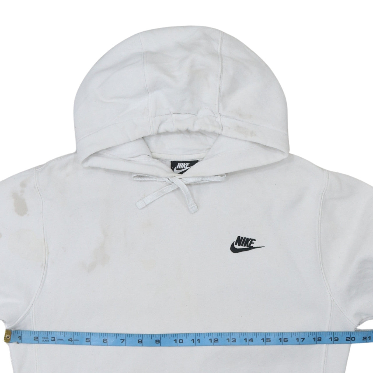 Nike Mens White Pullover Hoodie XS Fleece Sports Logo Hooded
